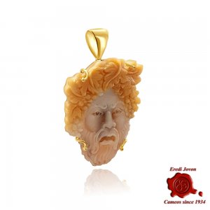 Bacchus gold cameo pendant artisan-made