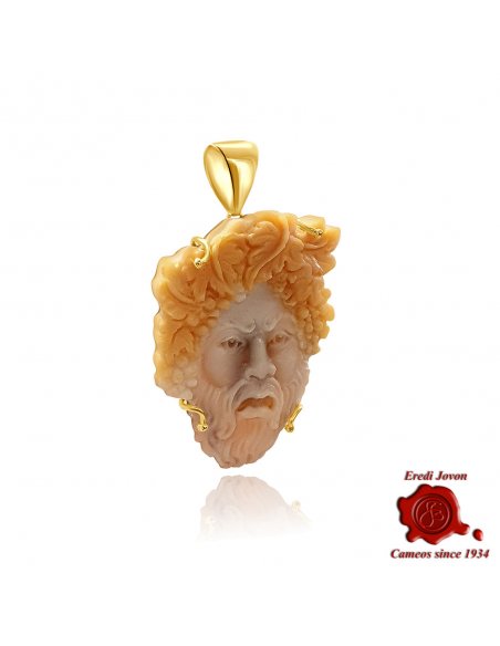 Cammeo di Bacco pendente oro artigianale