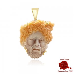 Bacchus gold cameo pendant artisan-made 2