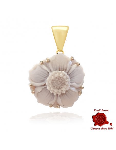 Ciondolo Cammeo Fiore Margherita In Oro