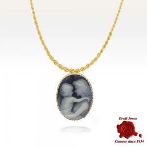 Mother and child Cameo Gold brooch 2