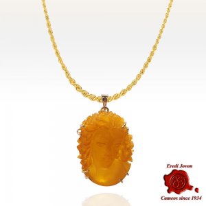 Antique Amber Stone Cameo 2
