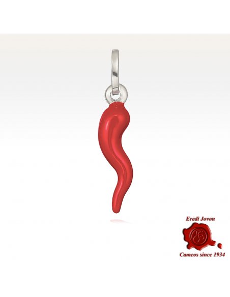 Italian Cornicello Enamel red