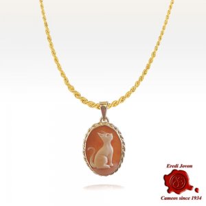 Cat Traditional Shell Cameo Gold 2