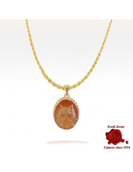 Cat Cameo Traditional in Gold