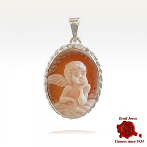Traditional Angel Cameo in Silver - Raphael