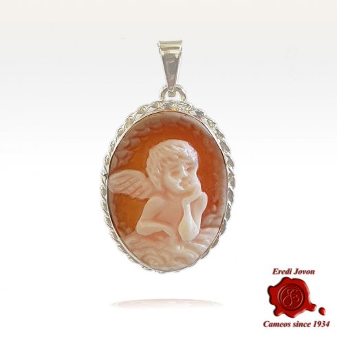 Traditional Angel Cameo in Silver - Raphael
