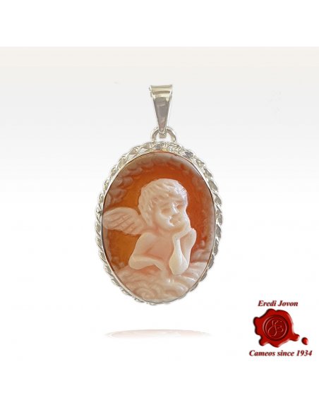 Traditional Angel Cameo in Silver - Raphael