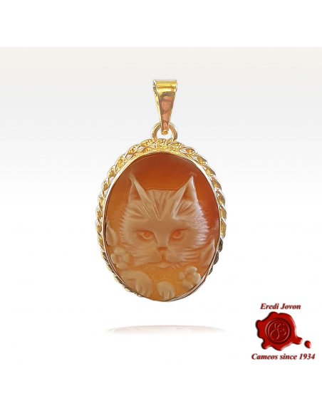 Kitty Cat Cameo Traditional in Gold