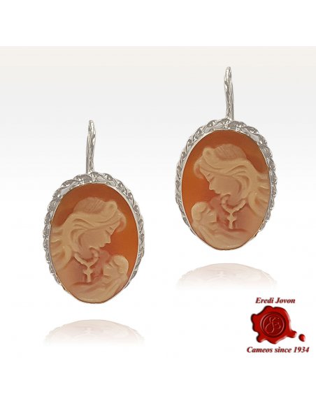 Virgin Mary Cameo Earrings