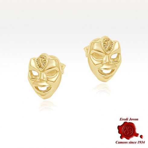 Gold Mask Motif Earrings | Eredi Jovon Venice