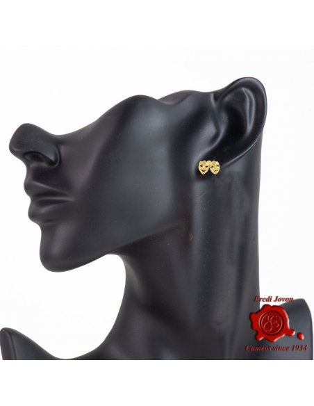Tragic and Comic Masks Gold Earrings | Eredi Jovon Venice