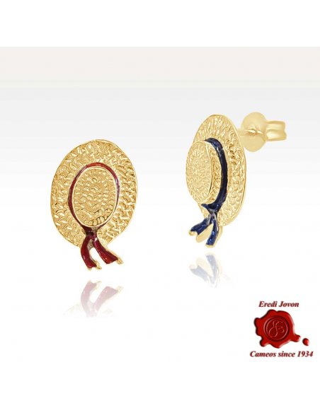 Handmade Gold Earrings Gondolier Hat |Eredi Jovon Venice