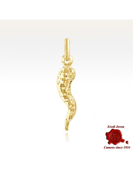 Handmade Mirror-Finish Cornicello in 18 kt Gold