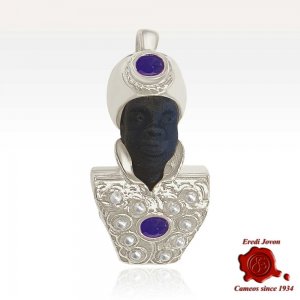 Blackamoor Pendant for Necklace | Silver Mirror