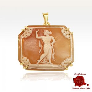 Hand-Carved Shell Cameo With Dancer