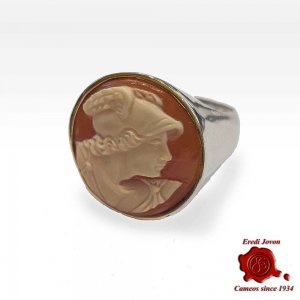 Mercury Silver Cameo Signet Ring
