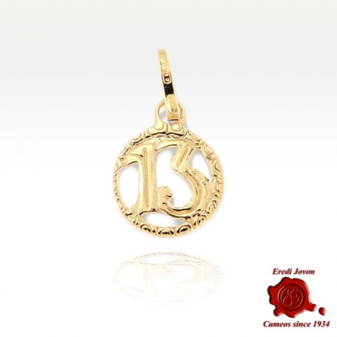 Charm Numero 13 in oro 18 kt
