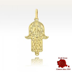 Hand of Fatima Hamsa Gold Charm