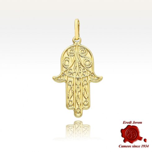 Hand of Fatima Hamsa Gold Charm