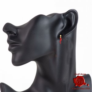 Red Cornicello Dangle Earrings - Handmade in Italy 2