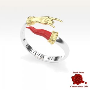 Anello Porta Fortuna Cornetto Manocorno - Fortuna Mecum