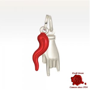 Cornetto Rosso Argento e Mano Cornuta | Collana Inclusa 2