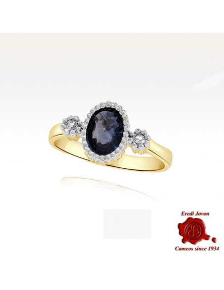 Vintage Ring Sapphires and Diamonds
