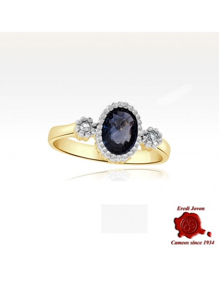 Vintage Ring Sapphires and Diamonds