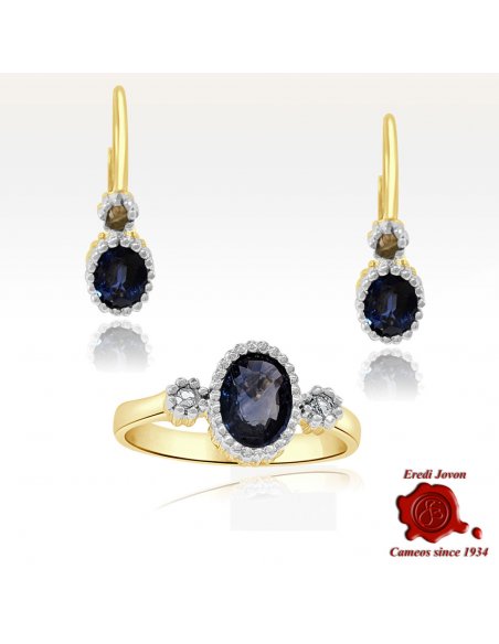 Vintage Ring Sapphires and Diamonds