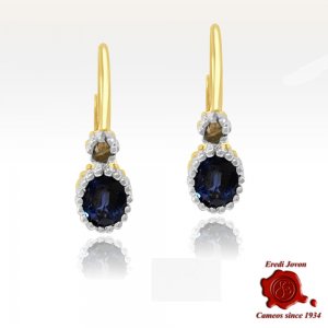 Old Sapphires and Diamonds Earrings