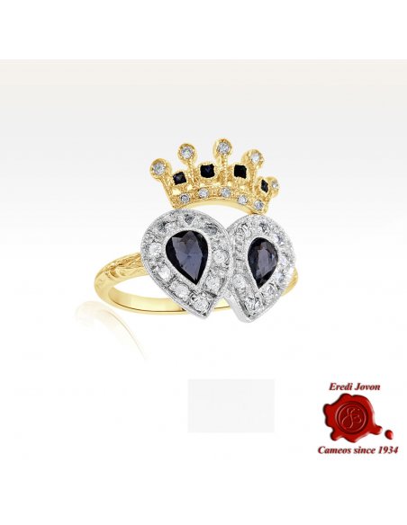 Diamond Drop and Crown Ring