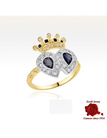 Diamond Drop and Crown Ring