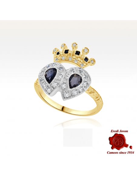 Diamond Drop and Crown Ring