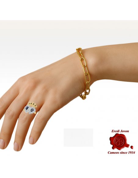Diamond Drop and Crown Ring