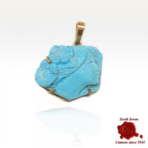 Turquoise Stone Cameo Antique