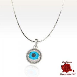 Silver Nazar Eye Amulet