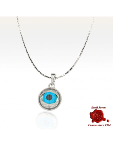 Silver Nazar Eye Amulet