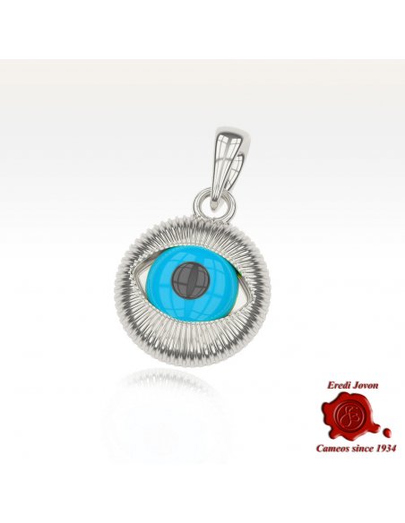 Silver Nazar Eye Amulet