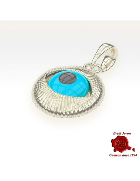Silver Nazar Eye Amulet
