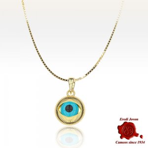 Nazar Eye Amulet Gold Over Silver