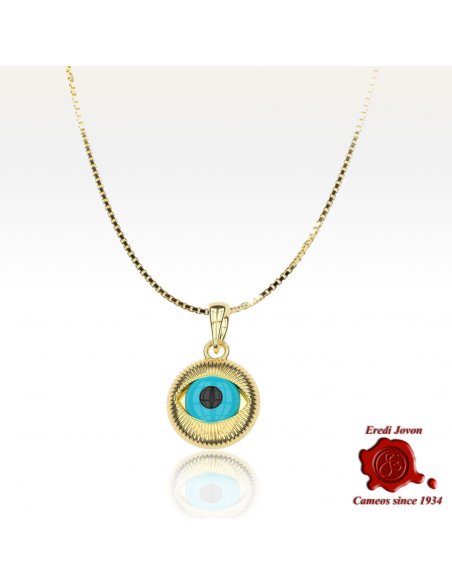 Nazar Eye Amulet Gold Over Silver