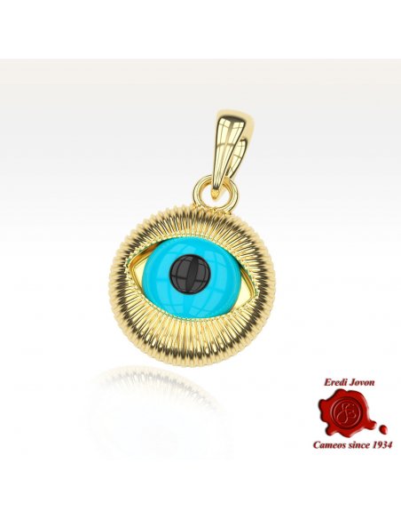 Nazar Eye Amulet Gold Over Silver