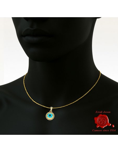 Nazar Eye Amulet Gold Over Silver