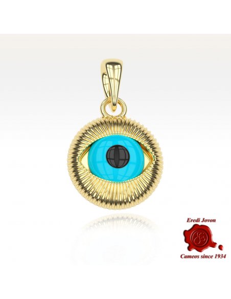 Nazar Eye Amulet Gold Over Silver