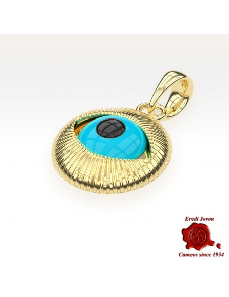 Nazar Eye Amulet Gold Over Silver