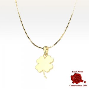 Quadrifoglio Portafortuna Argento Dorato