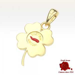 Quadrifoglio Portafortuna Argento Dorato 2
