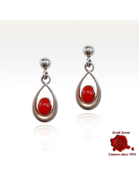 Orecchini Vintage Corallo Rosso
