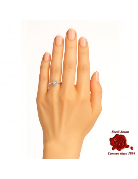 Aphrodite solitaire ring in white gold & central diamond